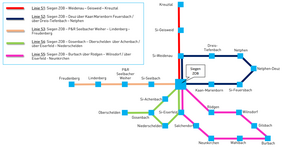 Liniennetz der Sonderlinien zum Siegener Stadtfest 2022